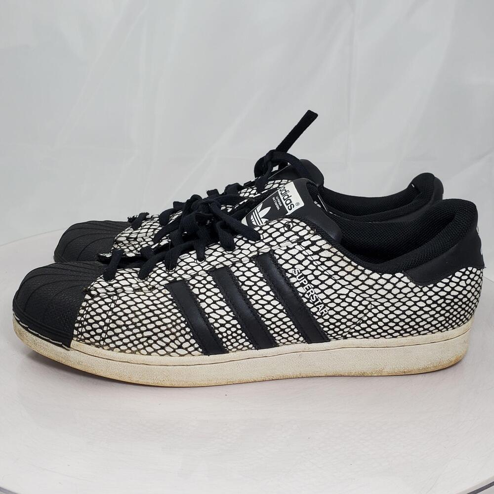 Adidas Superstar Shoes Men 13 Black White Snake Pack Low Top Sneakers S81728